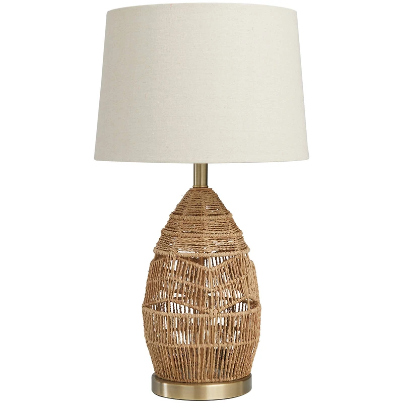Brown Wicker Handmade Woven Table Lamp