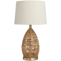 Brown Wicker Handmade Woven Table Lamp