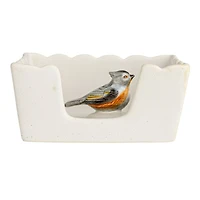Hello Honey® 6" Wide Green & White Avian Grace Stoneware Napkin Holder with Weight