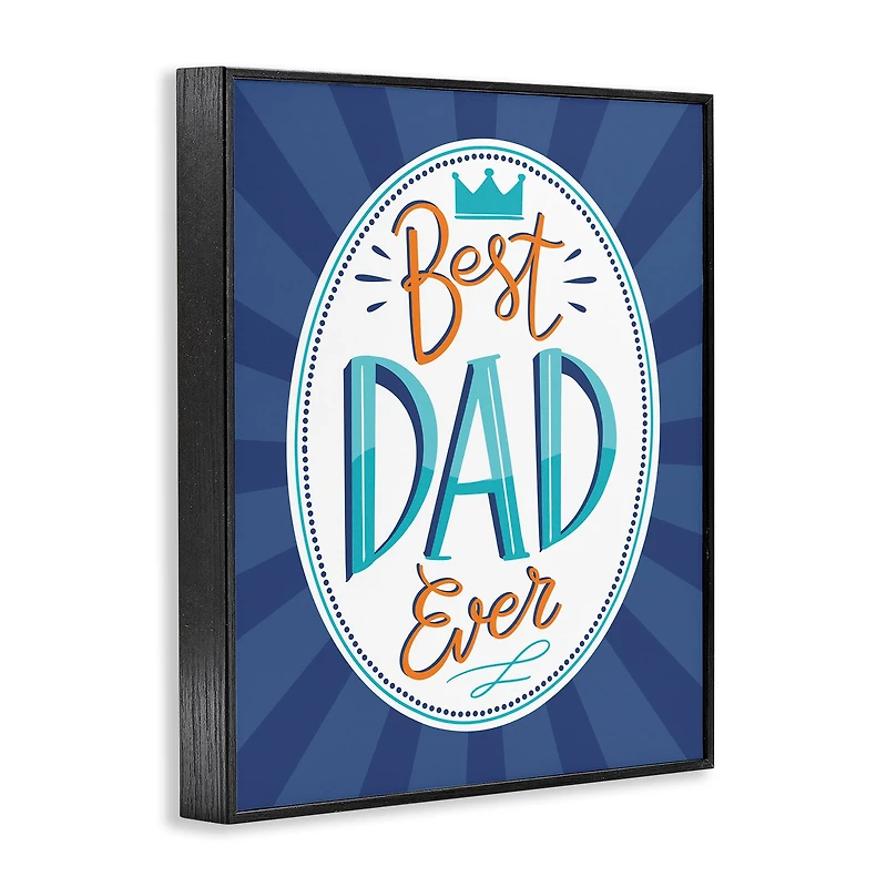 Stupell Industries Best Dad Ever Striped Phrase Framed Giclee Art