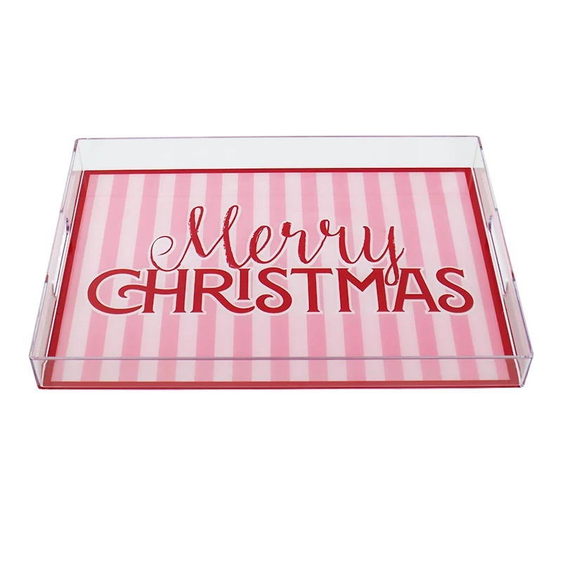 13.75" Pink Merry Christmas Tray by Ashland®
