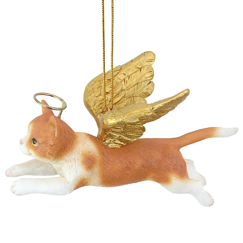 Design Toscano Honor the Feline Orange Tabby Cat Angel Ornament