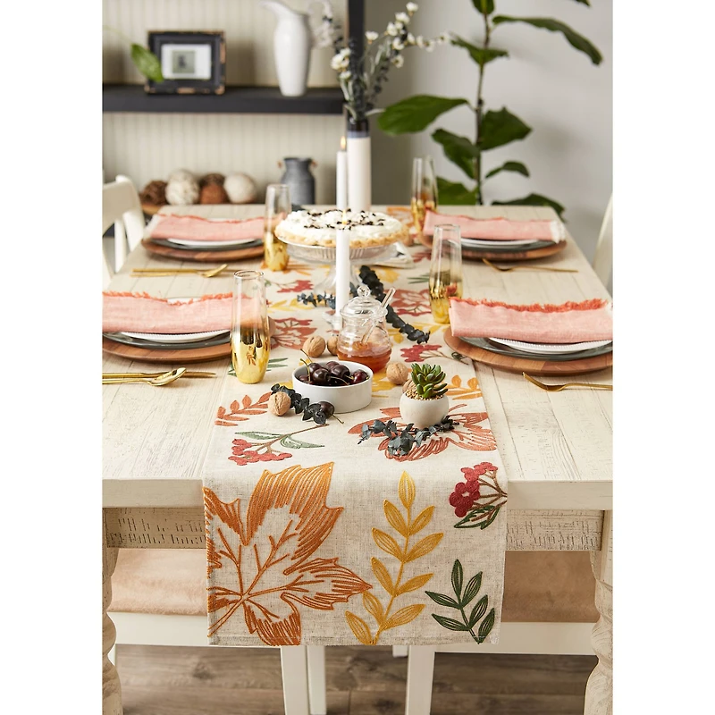 DII® 108" Scattered Leaves Table Runner