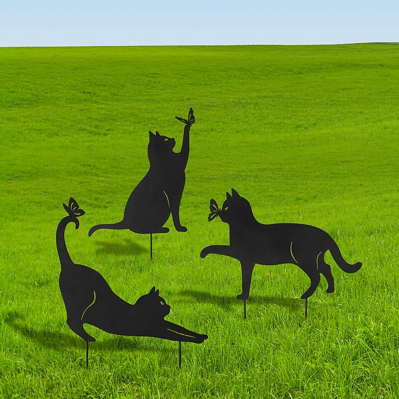 Glitzhome® 20.5" Multi-Functional Metal Cat Silhouette Pick Set