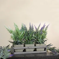 10.25" Lavender in Petite Planter with Distressed Wood Tray