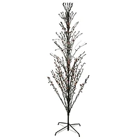 6ft. Pre-Lit Black Cascade Outdoor Halloween Twig Tree, Orange Lights