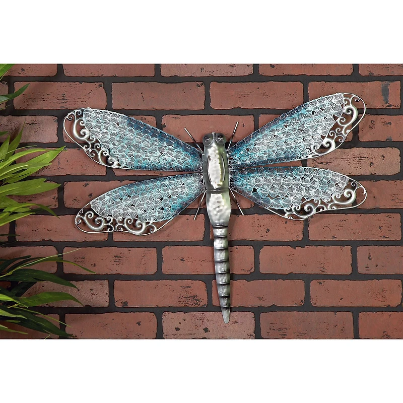 Turquoise Metal Eclectic Wall Decor, 25" x 16"