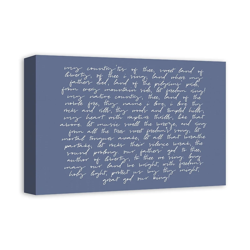 My Country Tis of Thee Canvas Wall Art