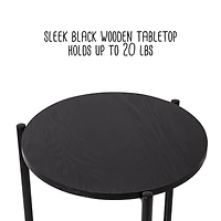 6 Pack: Honey Can Do 18" Black Round Side Table with T-Pattern Base