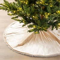 Glitzhome® 48"D Reversible Faux Fox Fur Christmas Tree Skirt