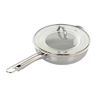 Oster Sangerfield 4qt. Stainless Steel Sauté Pan with Lid and Splatter Guard