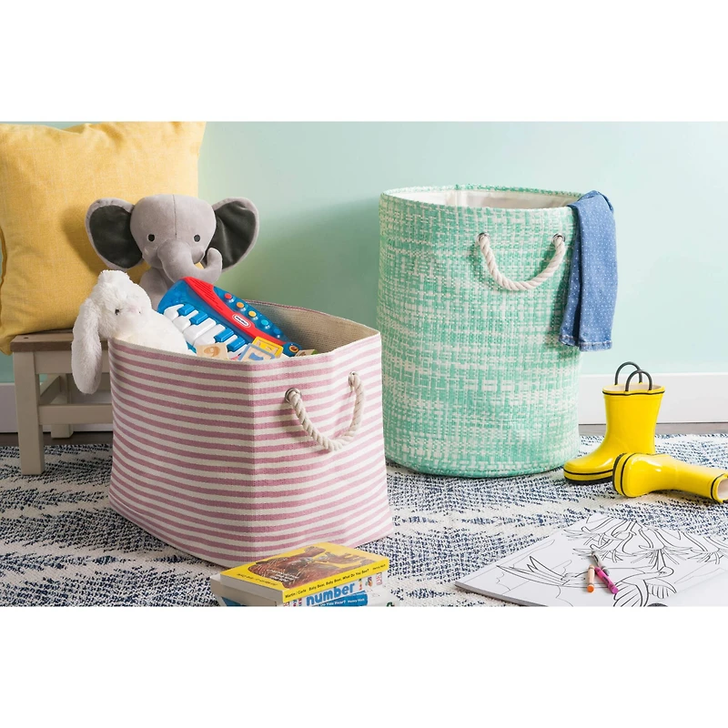 DII® 17" Pinstripe Woven Paper Storage Bin