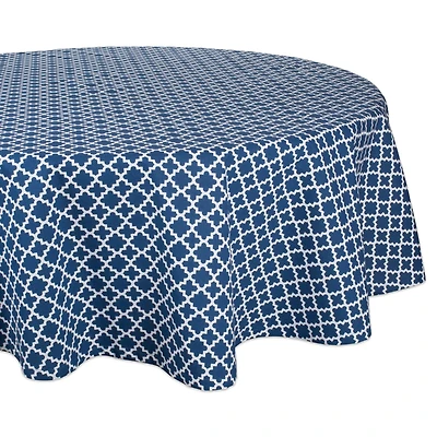 DII® 70" Round Nautical Blue Lattice Tablecloth