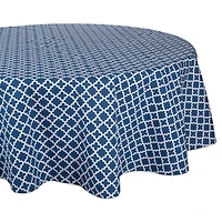 DII® 70" Round Nautical Blue Lattice Tablecloth