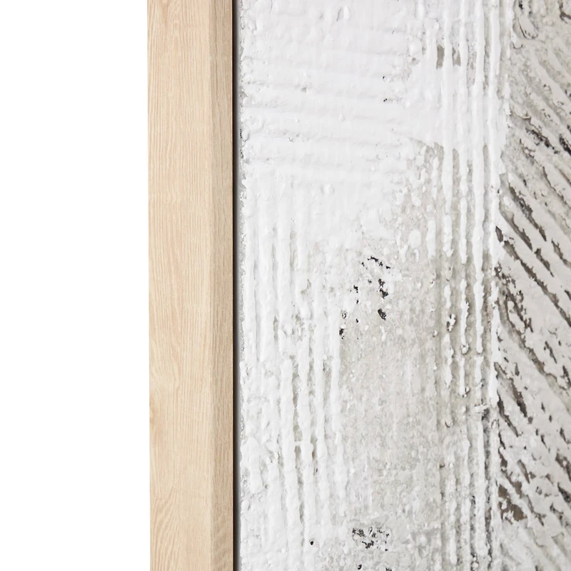 Gray Wooden Abstract Textured Framed Wall Art with Black Distressing