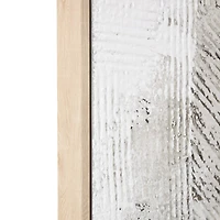 Gray Wooden Abstract Textured Framed Wall Art with Black Distressing