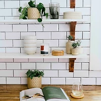 Hello Honey® Gold Stoneware Pots with Geometric Pattern Set