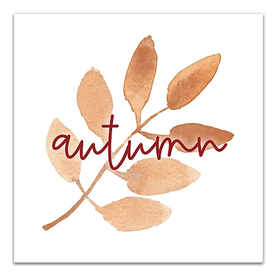 Autumn Watercolor Leaf Canvas Wall Art