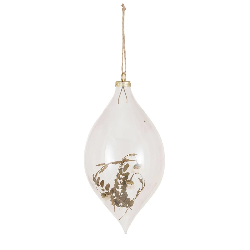 Hello Honey® 7.5" Clear Glass Finial Ornament with Dried Botanicals