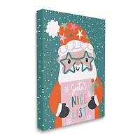 Stupell Industries Santa's Nice List Falling Snow Canvas Wall Art