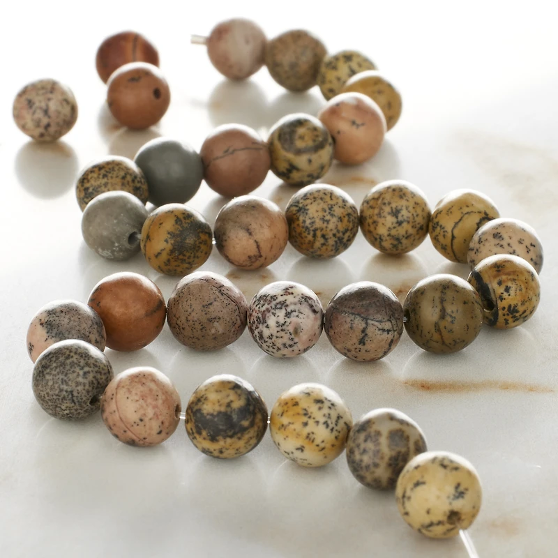 Brown Artistic Jasper Round Beads, 8mm by Bead Landing™