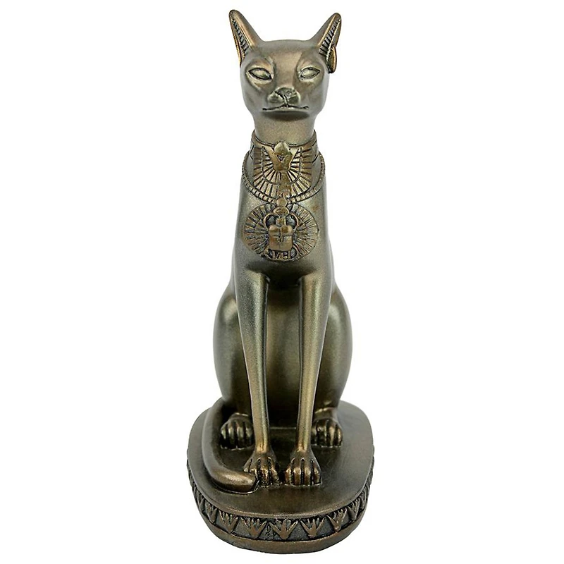 7.5" Gold Cat Goddess of Ancient Egypt Statue
