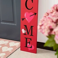 Glitzhome® 36" Valentine's Wooden Welcome Porch Sign