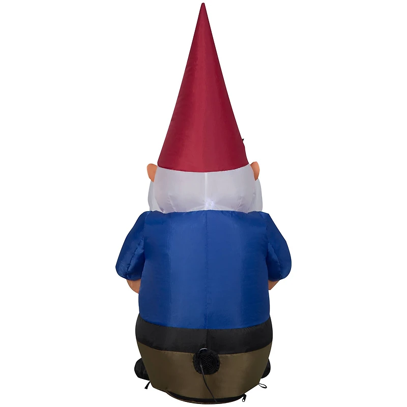 4ft. Airblown® Inflatable Christmas Gnome in Red Damask Hat