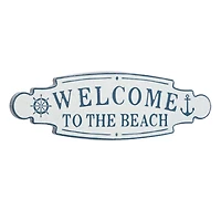 36" Blue Coastal Metal Wall Sign