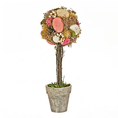 14" Easter Egg Single Ball Topiary Tree Tabletop Accent