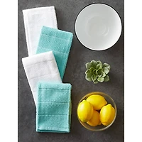DII® Aqua & White Basic Chef Terry Dishtowel Set