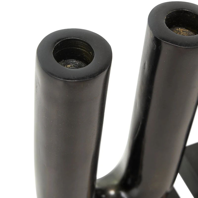 Black Aluminum U-Shaped Candle Holder Set