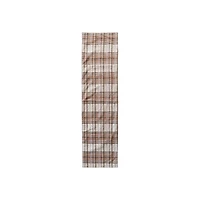 Hello Honey 108" x 14" Cream, Brown & Orange Plaid Woven Cotton Table Runner