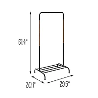 Honey Can Do Black Single Garment Rack with Shoe Shelf & Hanging Bar
