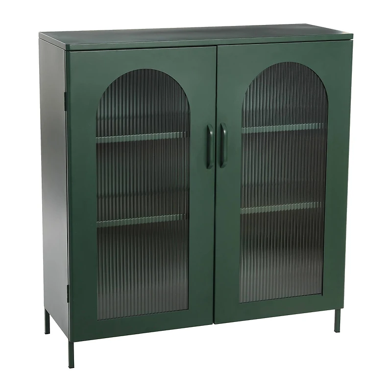Hello Honey® 40" Dark Green Solstice Wide Metal Accent Cabinet