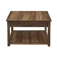 Walker Edison 30" Reclaimed Barnwood Square Country Coffee Table