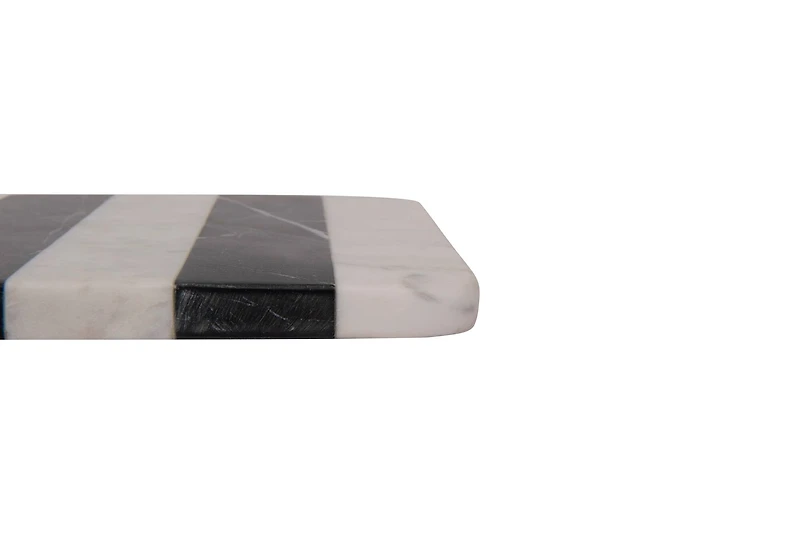 Hello Honey® Black & White Striped Marble Board with Leather Tie