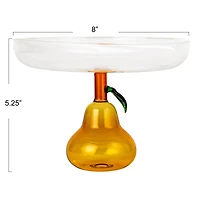 Hello Honey® 7.75" Pear Perfection Glass Food Pedestal