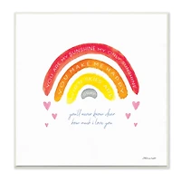 Stupell Industries My Sunshine when Sky's Gray Sentiment Rainbow Hearts, 12" x 12"