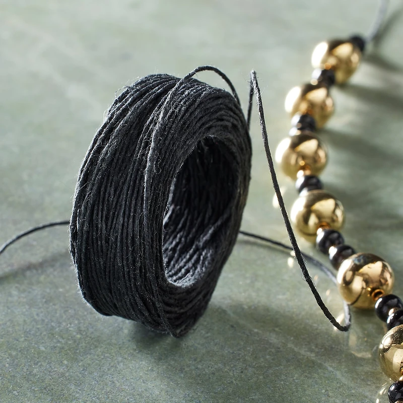 12 Pack: Black Waxed Linen Cord by Bead Landing™