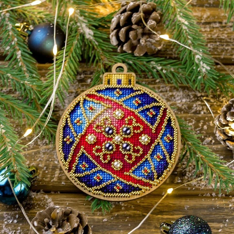Wonderland Crafts Red & Ornament Cross-Stitch Kit