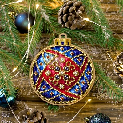 Wonderland Crafts Red & Ornament Cross-Stitch Kit