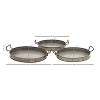 Grey Metal Farmhouse Tray Set
