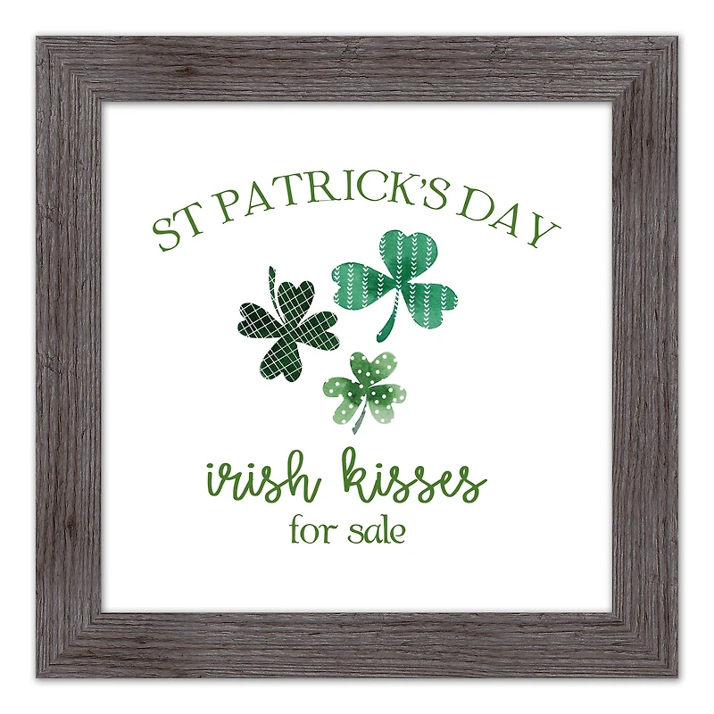 St Patricks Irish Kisses Framed Print 2 16" x 16" Western Gray Framed Print
