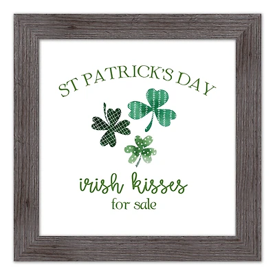 St Patricks Irish Kisses Framed Print 2 16" x 16" Western Gray Framed Print