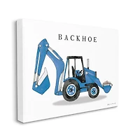 Stupell Industries Blue Backhoe Construction Truck Canvas Wall Art