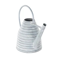 14" Gray Metal Beehive Shaped Watering Can Planter