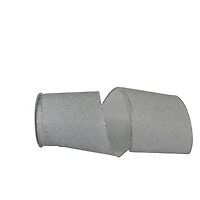 JAM Paper 4" x 10yd. Silver Sparkle Glimmer Radiance Wired Edge Ribbon