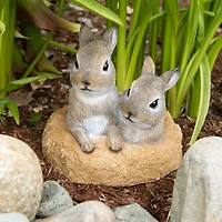 6.5" Peek-A-Boo Garden Bunnies Statue