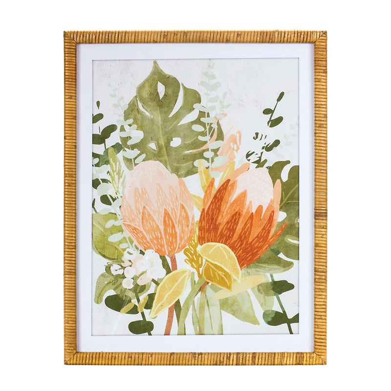 27" Framed Protea Floral Wall Art Set